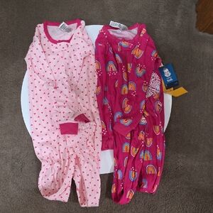 Gerber Pink and Red Kids Pajamas Set